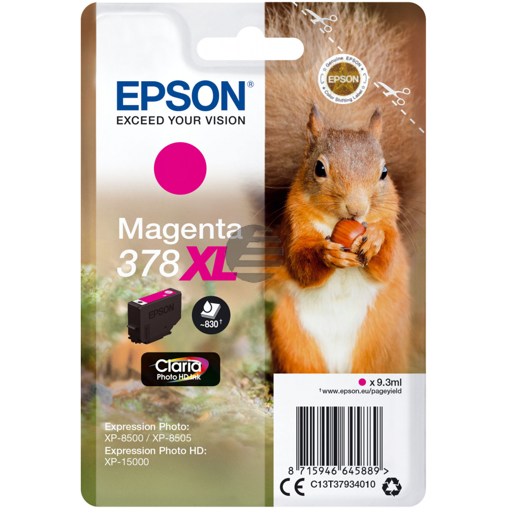 Epson Tintenpatrone magenta HC (C13T37934020, 378XL)