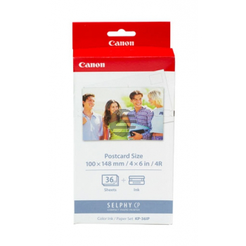 Canon Fotopapier 100 x 150mm weiß farbig 36 Blatt (7737A001, KP-36IP)