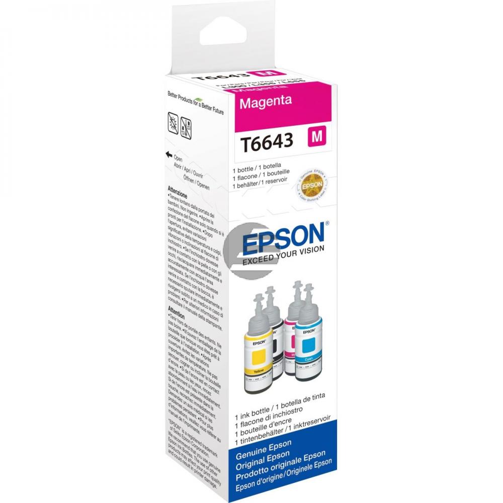 Epson Tintennachfüllfläschchen magenta (C13T664340, 664)