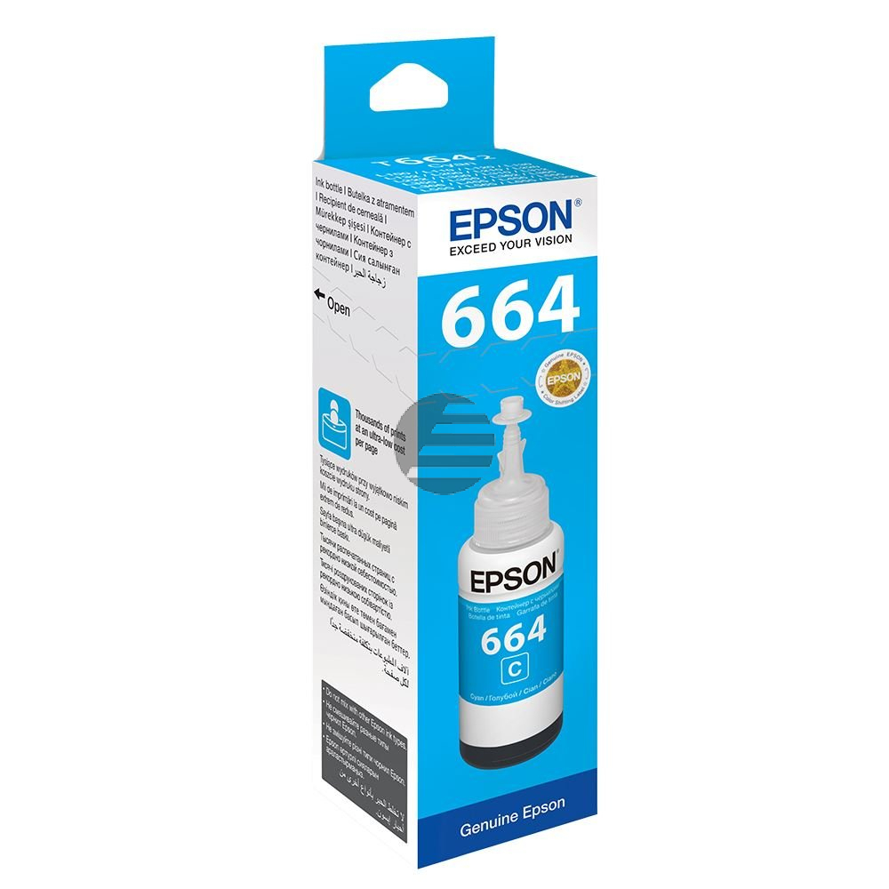 Epson Tintennachfüllfläschchen cyan (C13T66424A, T6642)
