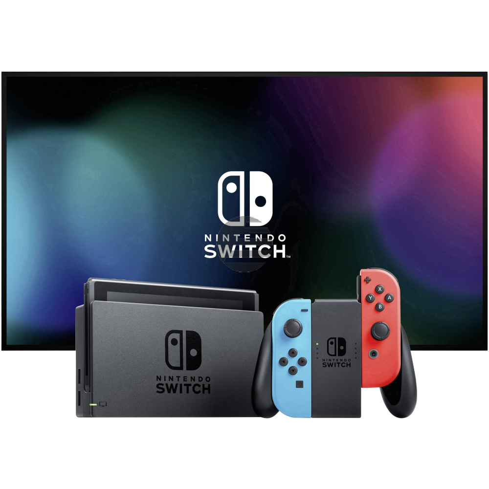 Nintendo Switch Konsole V2, neon-rot / neon-blau