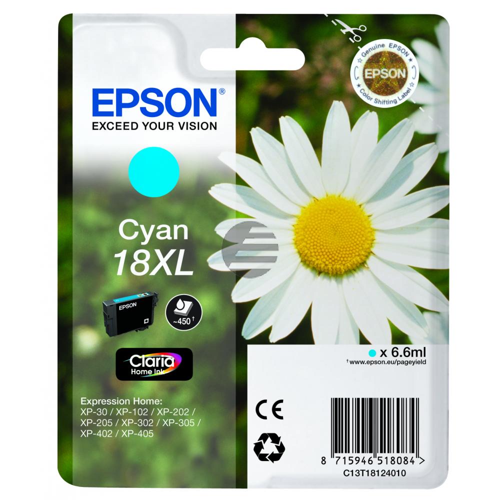 Epson Tintenpatrone cyan HC (C13T18124010, T1812)