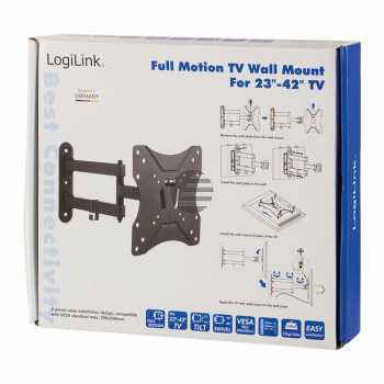 LogiLink TV-Wandhalterung, Festmontage, 23 - 42'', max. 25 kg Belastung