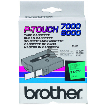 Brother Schriftbandkassette schwarz/grün (TX-751)