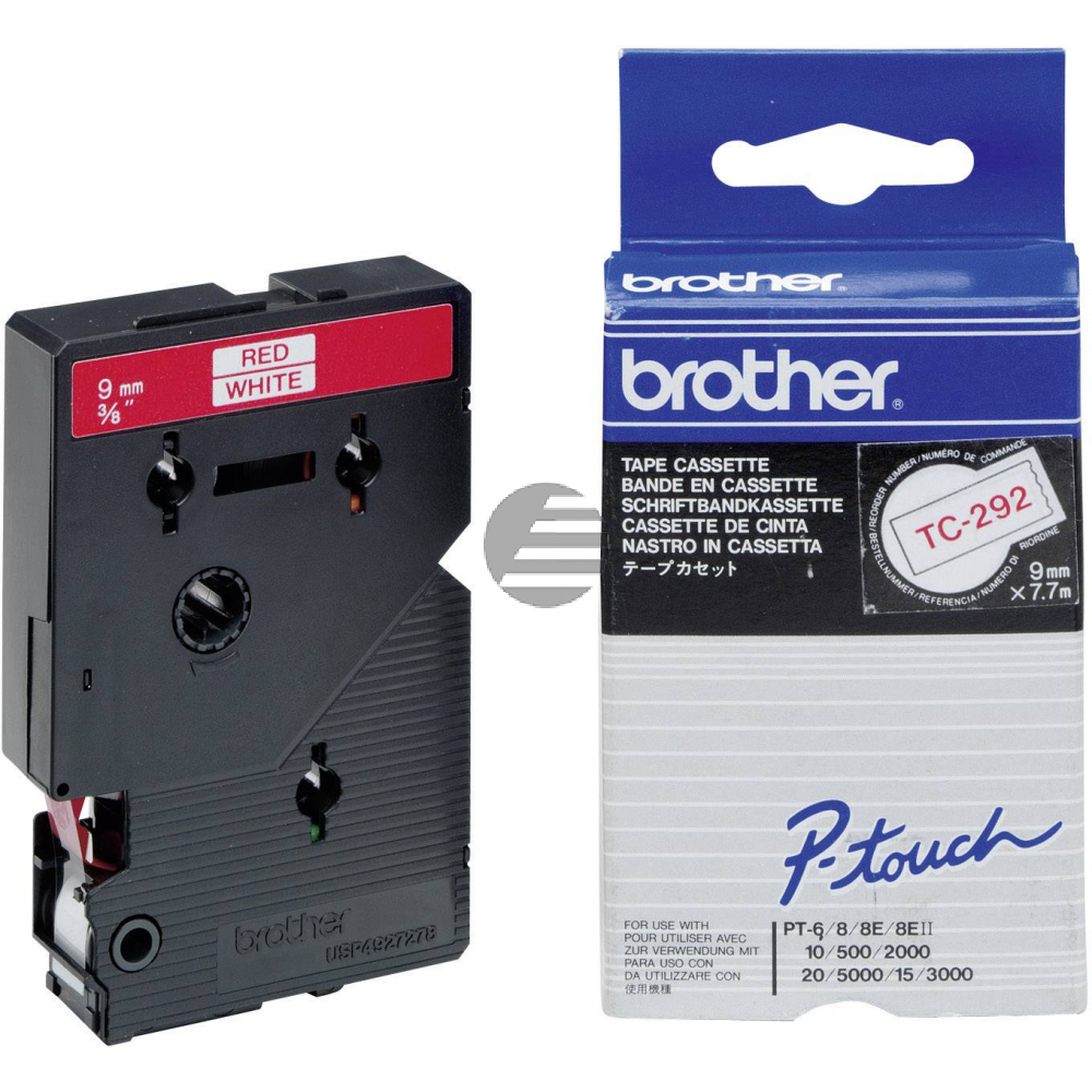 Brother Schriftbandkassette rot/weiß (TC-292)