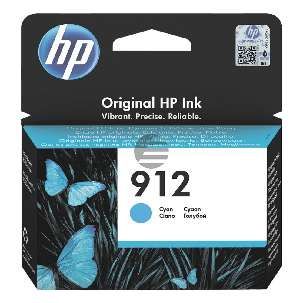 HP Tintenpatrone cyan (3YL77AE#BGX, 912)