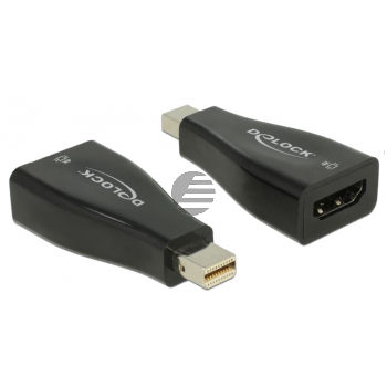 Adapter mini DisplayPort 1.2 Stecker > HDMI Buchse schwarz 4K Passiv Delock