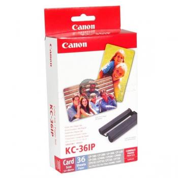 Canon Photo Paper 54 x 86mm weiß farbig 36 Blatt 54mm x 86mm (7739A001, KC-36IP)