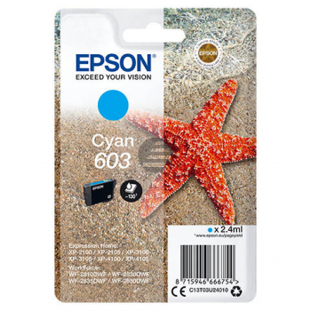 Epson Tintenpatrone cyan (C13T03U24020, 603)