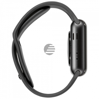 Apple Watch Series 3 (GPS + Cellular) - 38 mm - Weltraum grau Aluminium - intelligente Uhr mit Sportband - Flouroelastomer - schwarz - Bandgröße 130-200 mm - 16 GB - Wi-Fi, Bluetooth - 4G - 28.7 g