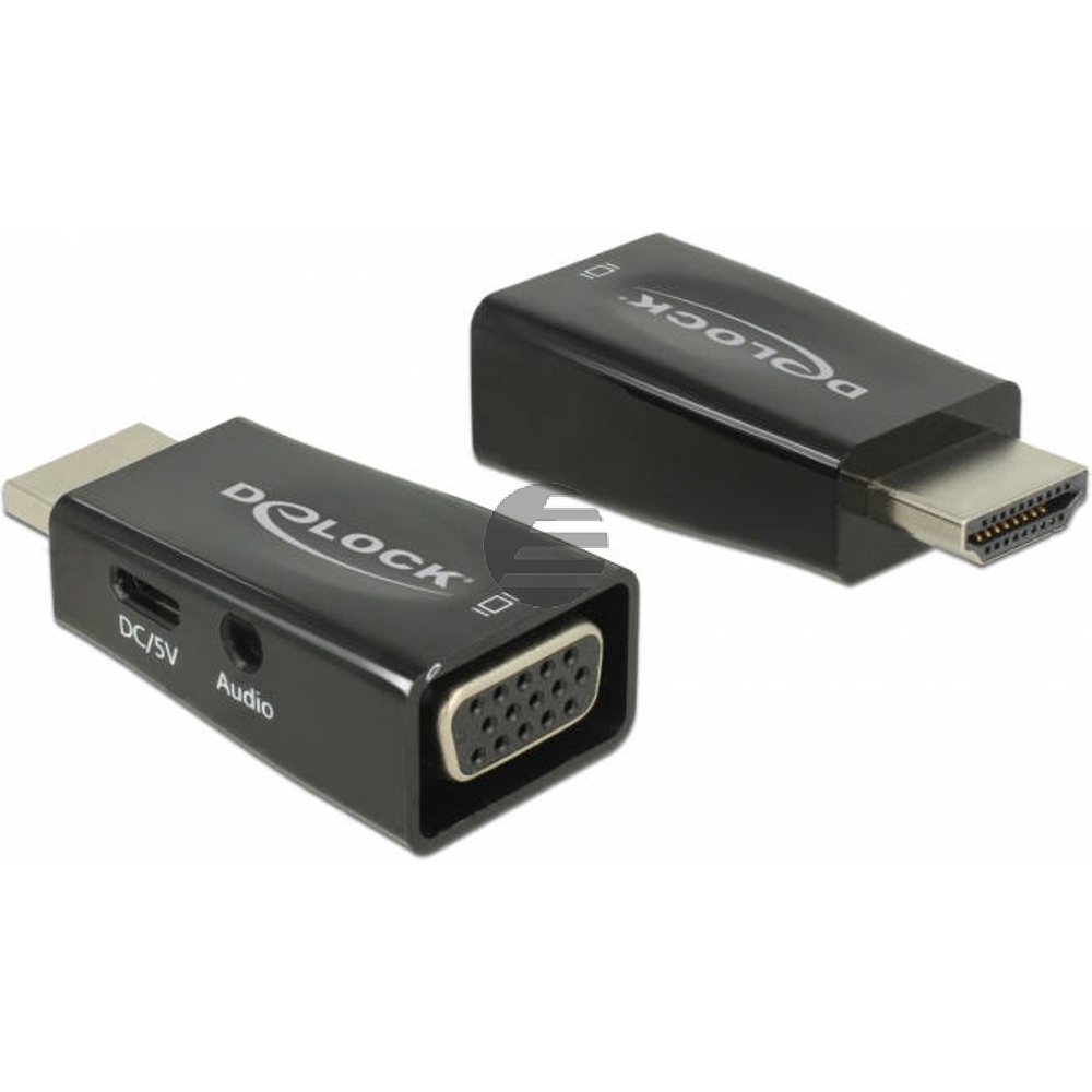 Adapter HDMI-A Stecker > VGA Buchse mit Audio (screwless) Delock