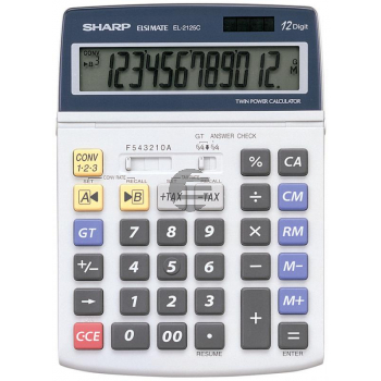 Sharp Tischrechner EL-2125C 12-stellig solar/Batterie