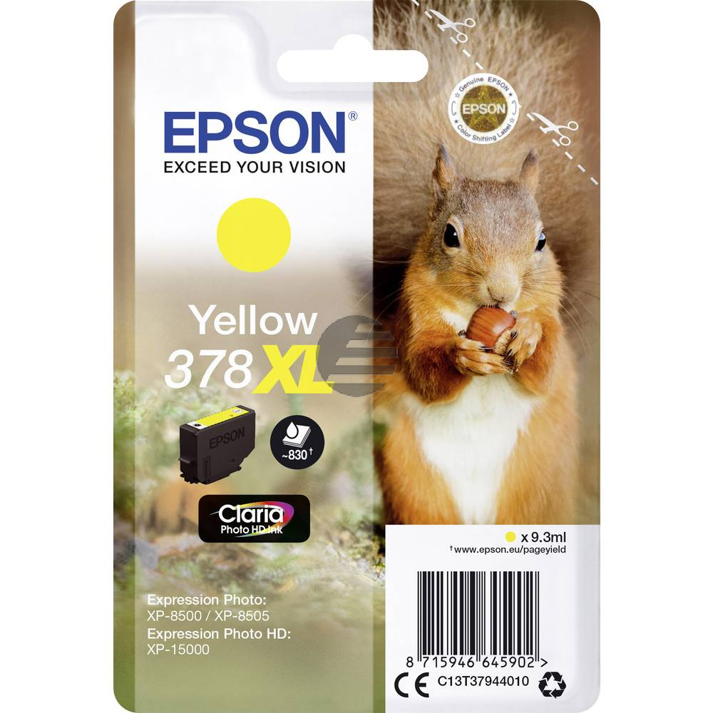 Epson Tintenpatrone gelb (C13T37844020, 378)