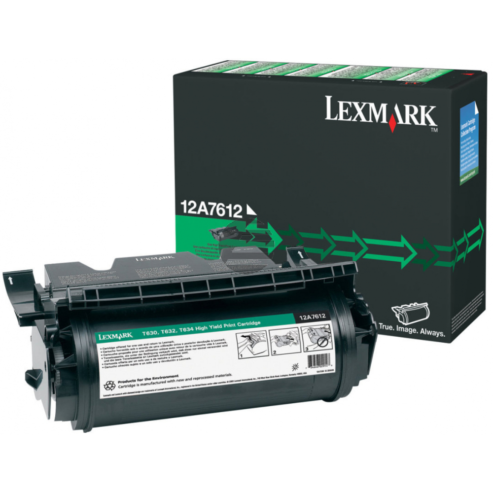 Lexmark Toner-Kartusche refurbished schwarz HC (12A7612)