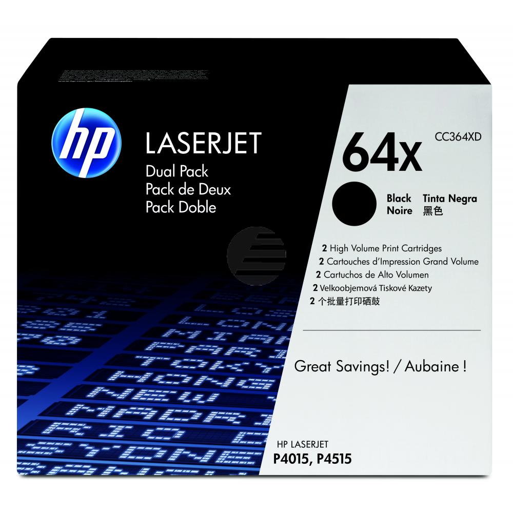 HP Toner-Kartusche 2 x schwarz HC (CC364XD, 64XD)