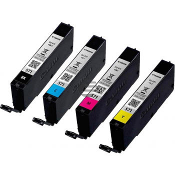 Canon Tintenpatrone gelb, magenta, schwarz, cyan (0386C004, CLI-571BK, CLI-571C, CLI-571M, CLI-571Y)