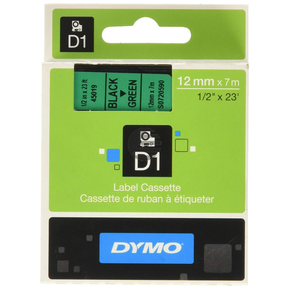Dymo Schriftbandkassette schwarz/grün (45019)