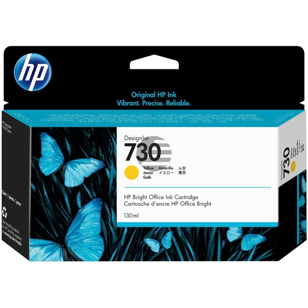 HP Tintenpatrone gelb SC (P2V64A, 730)