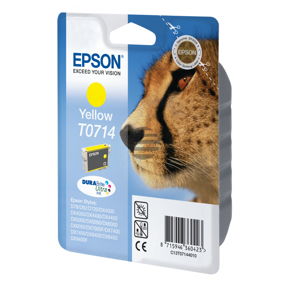 Epson Tintenpatrone gelb HC (C13T07144011, T0714)