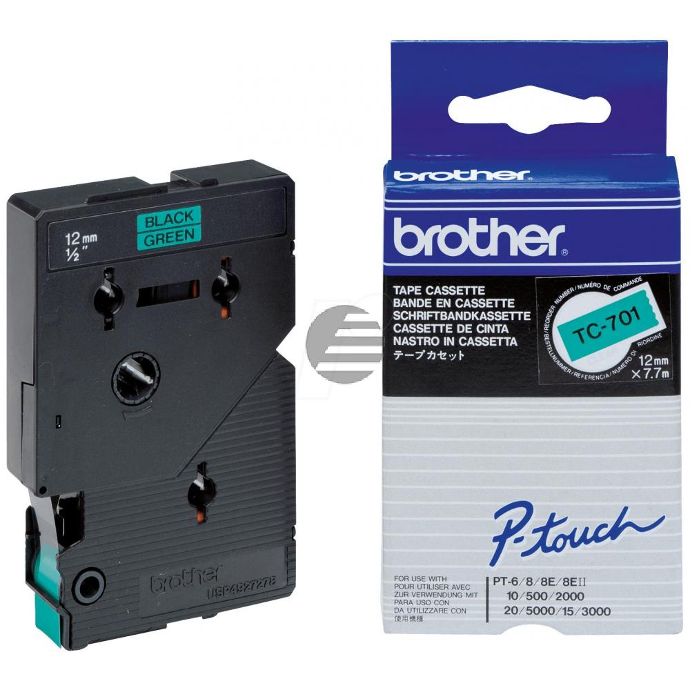 Brother Schriftbandkassette schwarz/grün (TC-701)