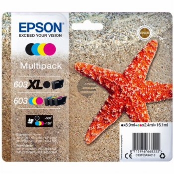 Epson Tintenpatrone gelb, magenta, schwarz, cyan HC (C13T03A94020, 603, 603XL)