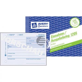 AZ Einnahme-Ausgabebeleg 1205 A6 Inh.50 Blatt Avery Zweckform