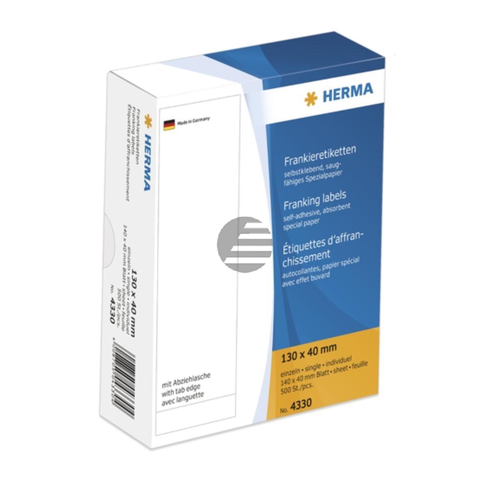Herma Frankieretiketten weiß einzeln 140 x 40 mm Inh.500