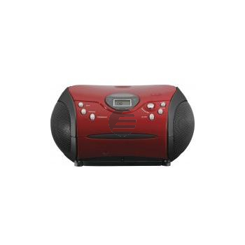 Lenco SCD-24 CD-Radio mit Kopfhöreranschluss, rot/schwarz