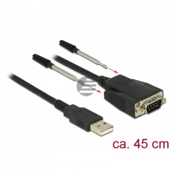 Adapter USB 2.0 Typ-A Stecker > 1 x Seriell RS-232 DB9 Stecker mit Schrauben und Muttern ESD Überspannungsschutz