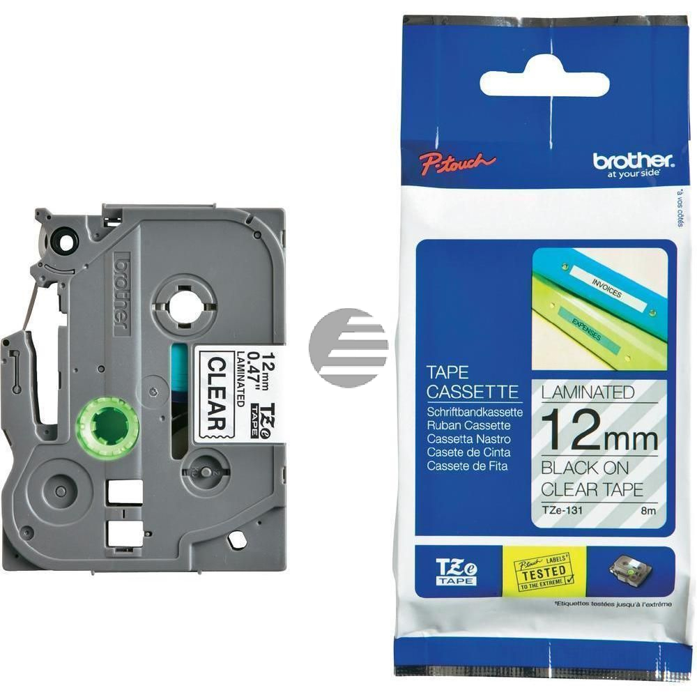 Brother Schriftbandkassette schwarz/transparent (TZE-131)