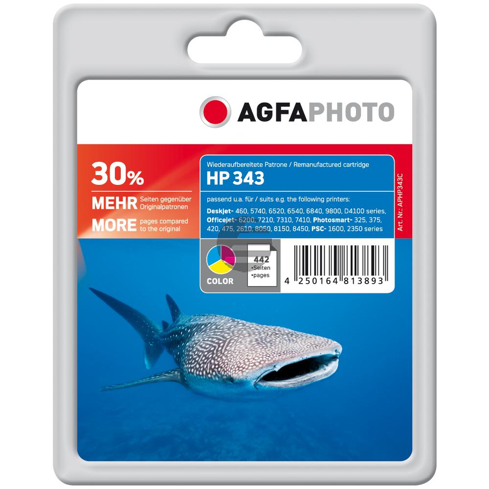 Agfaphoto Tintendruckkopf cyan/magenta/gelb (APHP343C) ersetzt 343