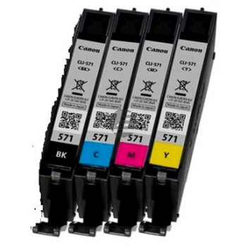 Canon Tintenpatrone gelb, magenta, schwarz, cyan (0386C004, CLI-571BK, CLI-571C, CLI-571M, CLI-571Y)