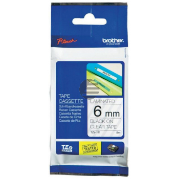 Brother Schriftbandkassette schwarz/transparent (TZE-111)