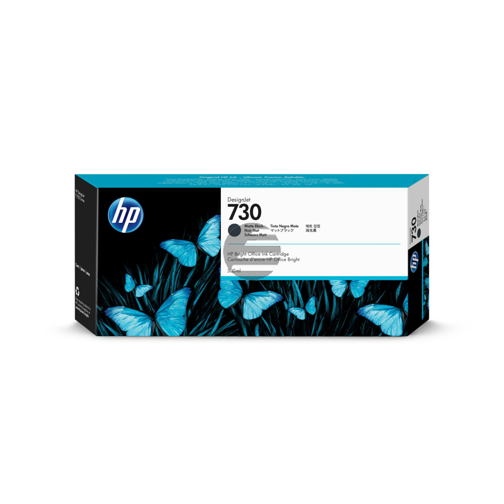 HP Tintenpatrone schwarz matt HC (P2V71A, 730)