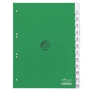 Durable Register A4 hoch PP grün 12-teilig blanko