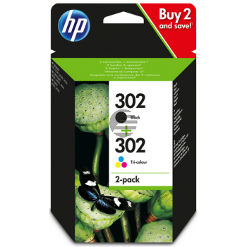 HP Tintendruckkopf cyan/magenta/gelb, schwarz (X4D37AE, 302)