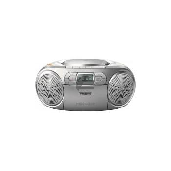 Philips AZ127 CD-Radiorekorder mit Kassette, silber