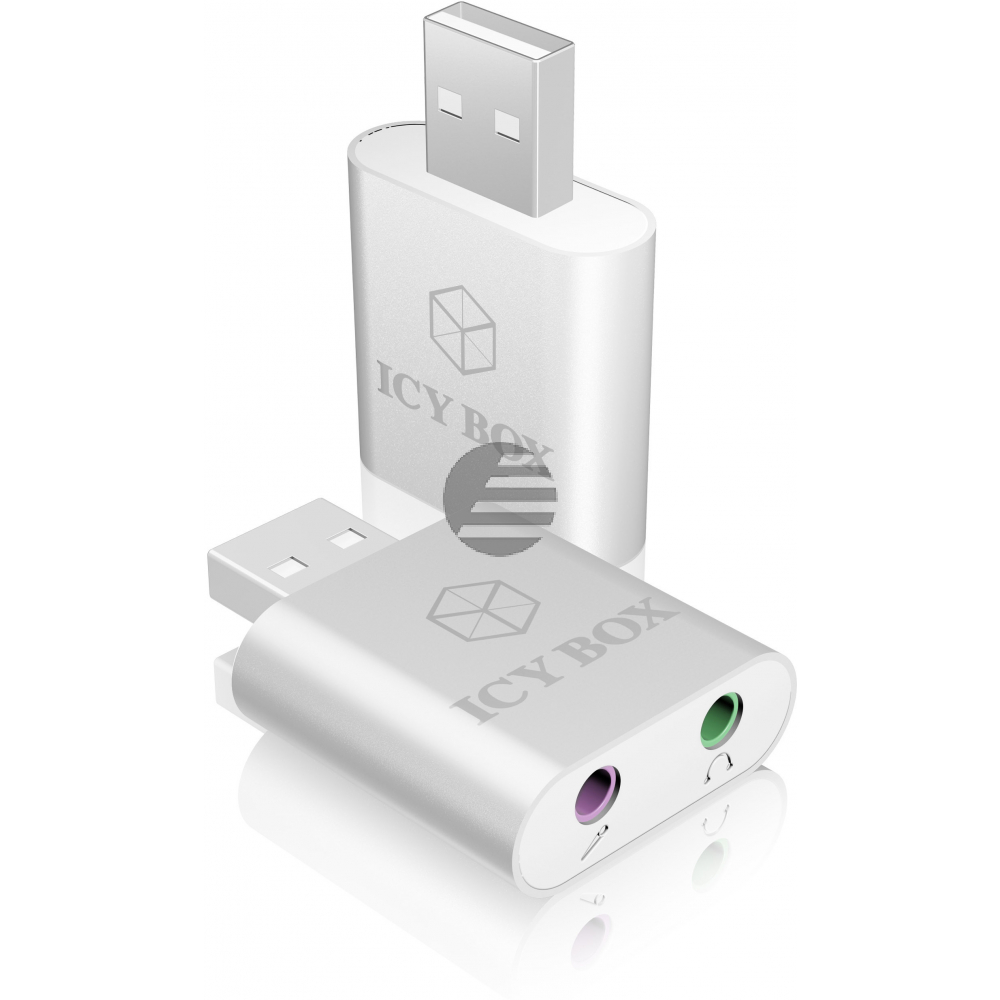 ICY BOX Head- & Microphone Adapter IBAC527 2x 3.5 mm jack to usb 2.0