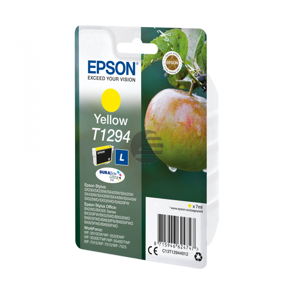 Epson Tintenpatrone gelb SC (C13T12944012, T1294)
