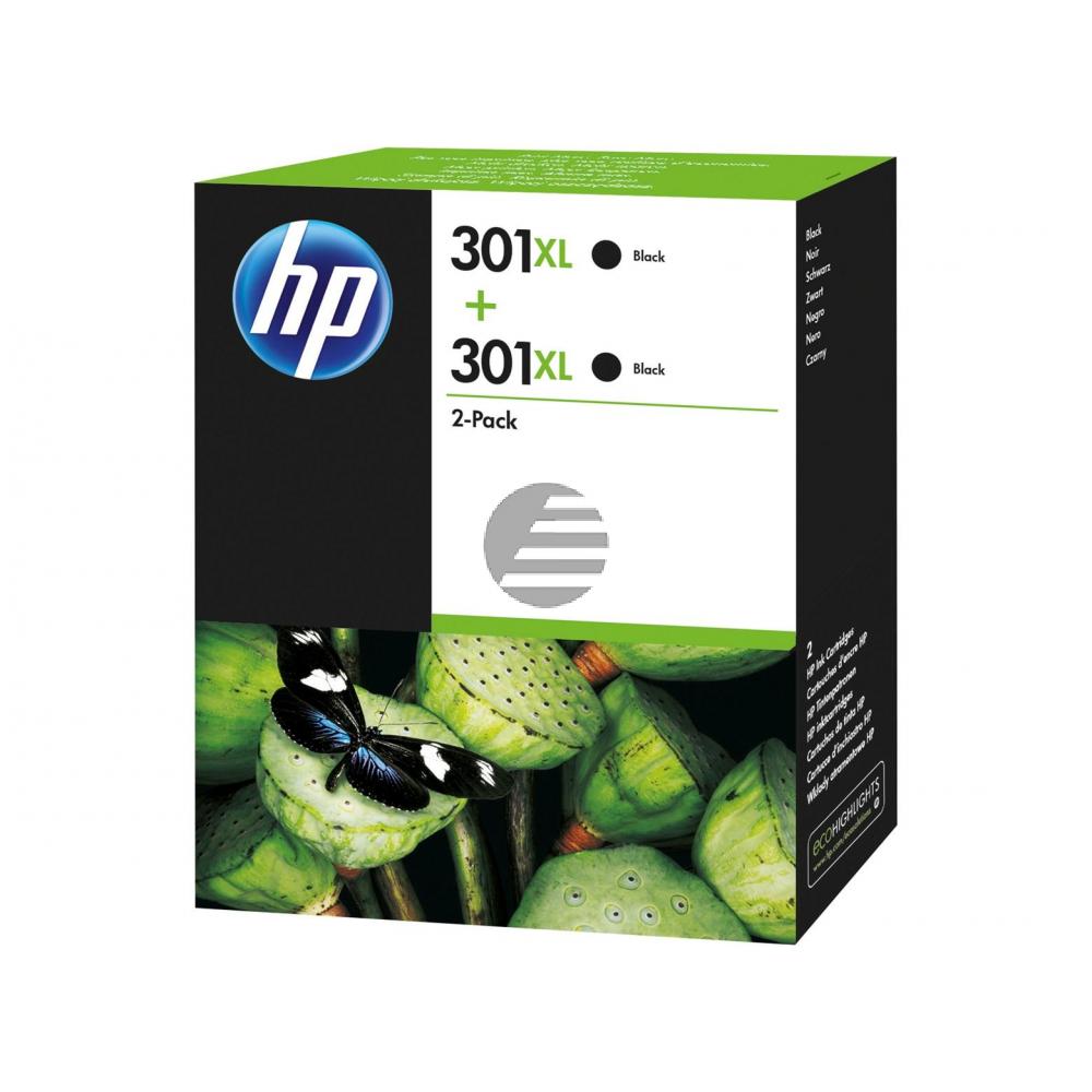 HP Tintendruckkopf 2 x schwarz (D8J45AE, 301XL)