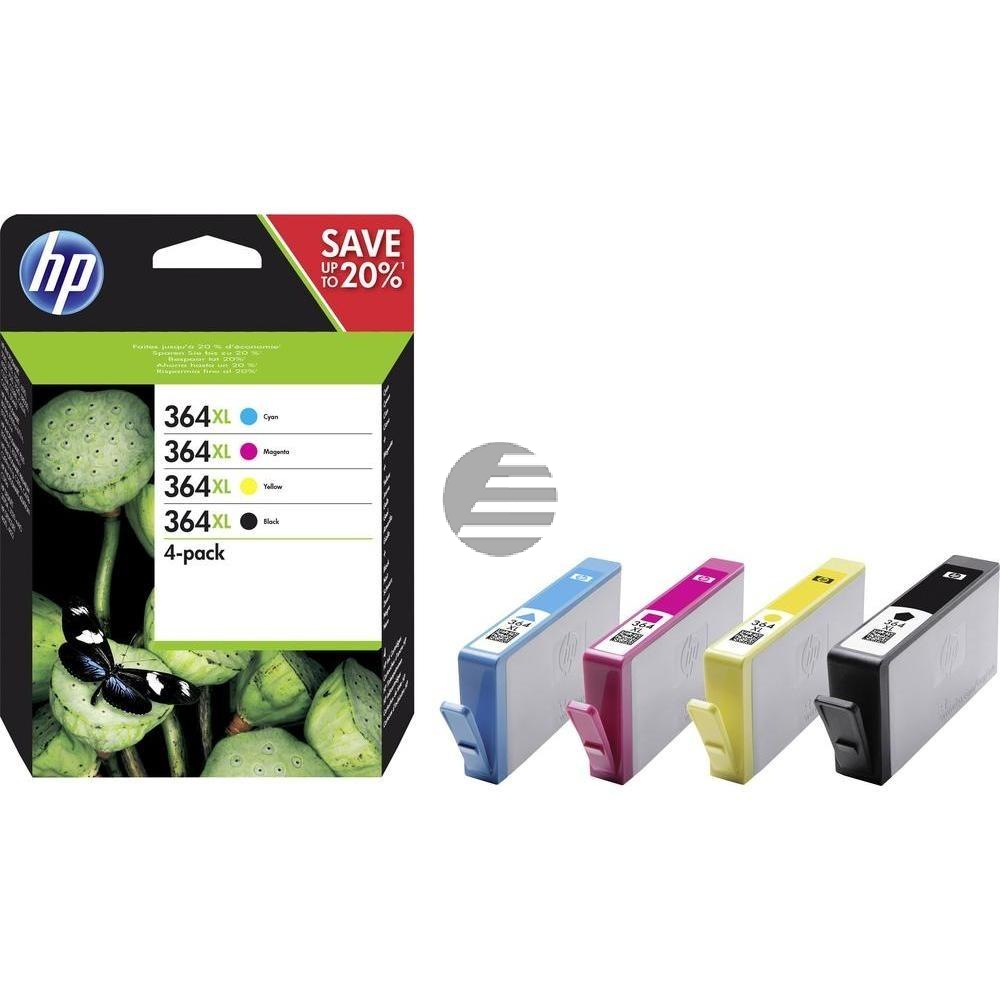 HP Tintenpatrone gelb, magenta, schwarz, cyan HC (N9J74AE, 364XL)