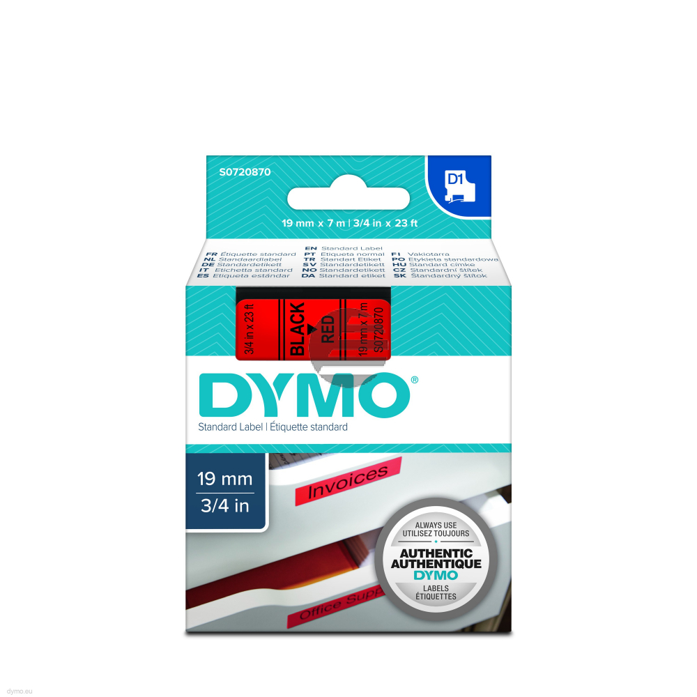 Dymo Schriftbandkassette schwarz/rot (45807)