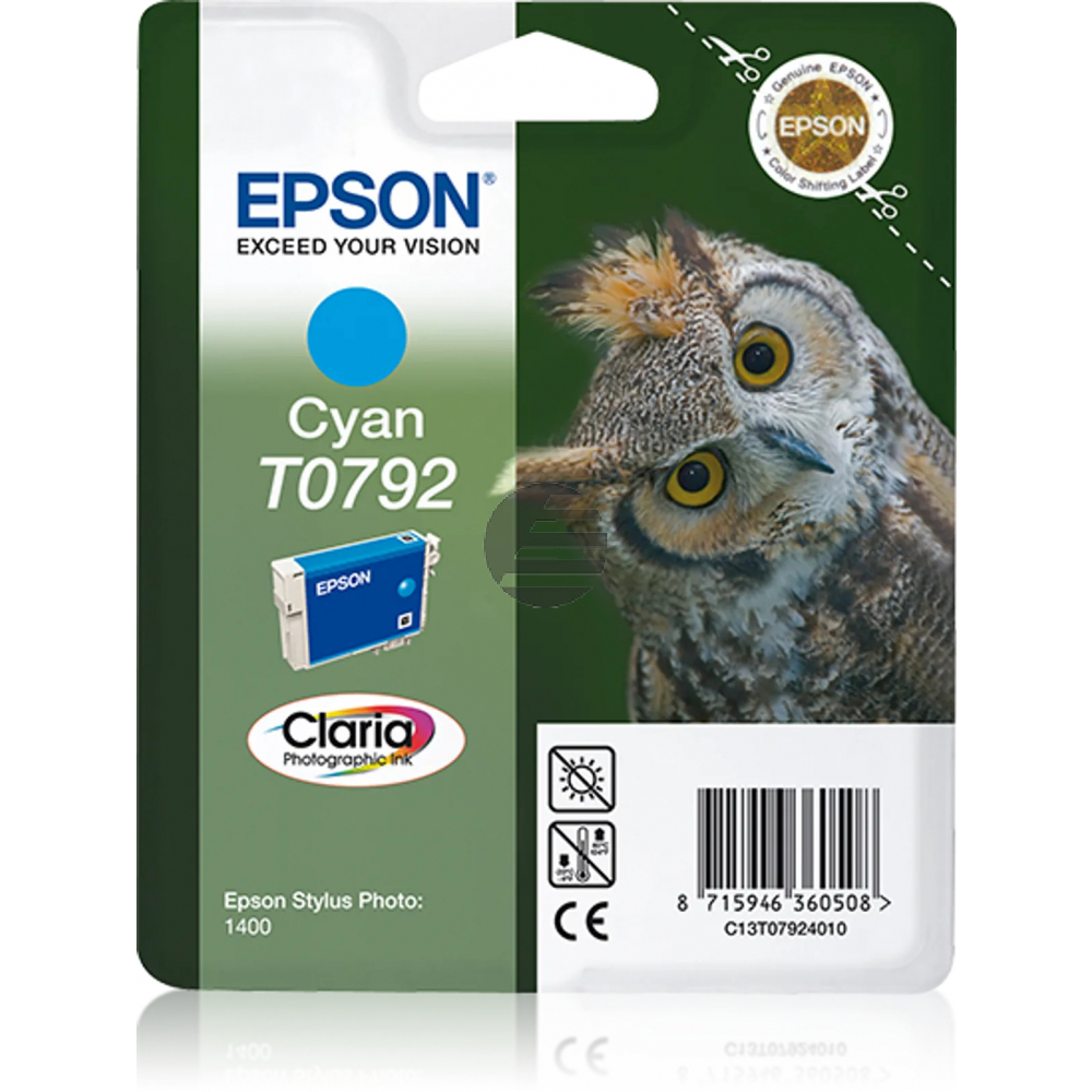 Epson Tintenpatrone cyan (C13T07924010, T0792)