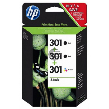 HP Tintendruckkopf cyan/magenta/gelb, 2 x schwarz (E5Y87EE, 301)