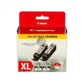 Canon Tintenpatrone 2 x photo schwarz HC (0318C007, PGI-570XLPGBK)