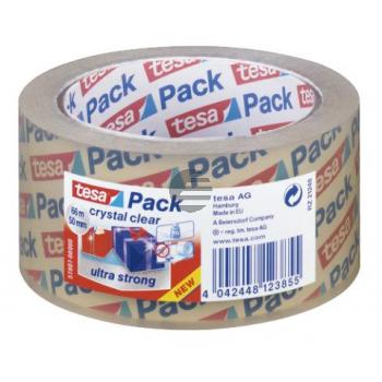 Tesapack Packband Crystal- clear Ultra Strong 50 mm x 66 m