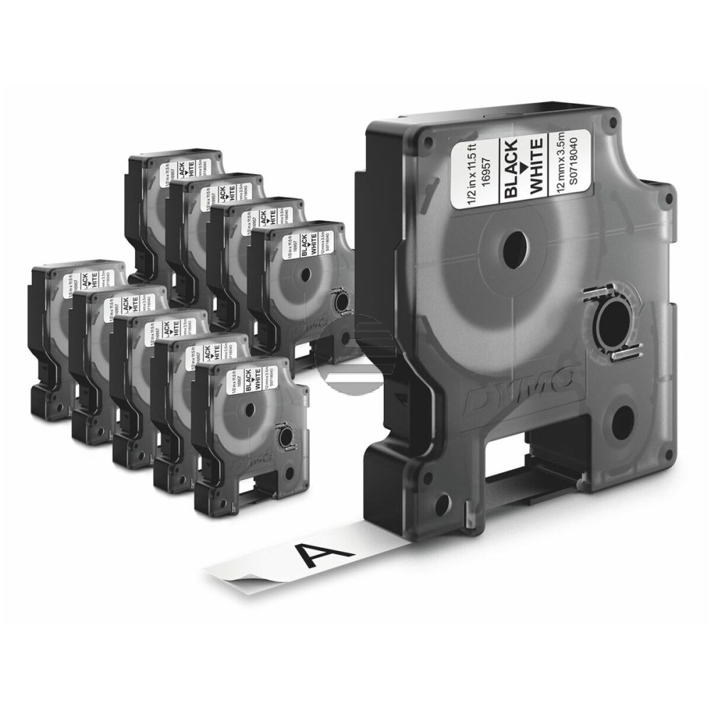 Dymo Schriftbandkassette 9mm weiß/schwarz (2093096)