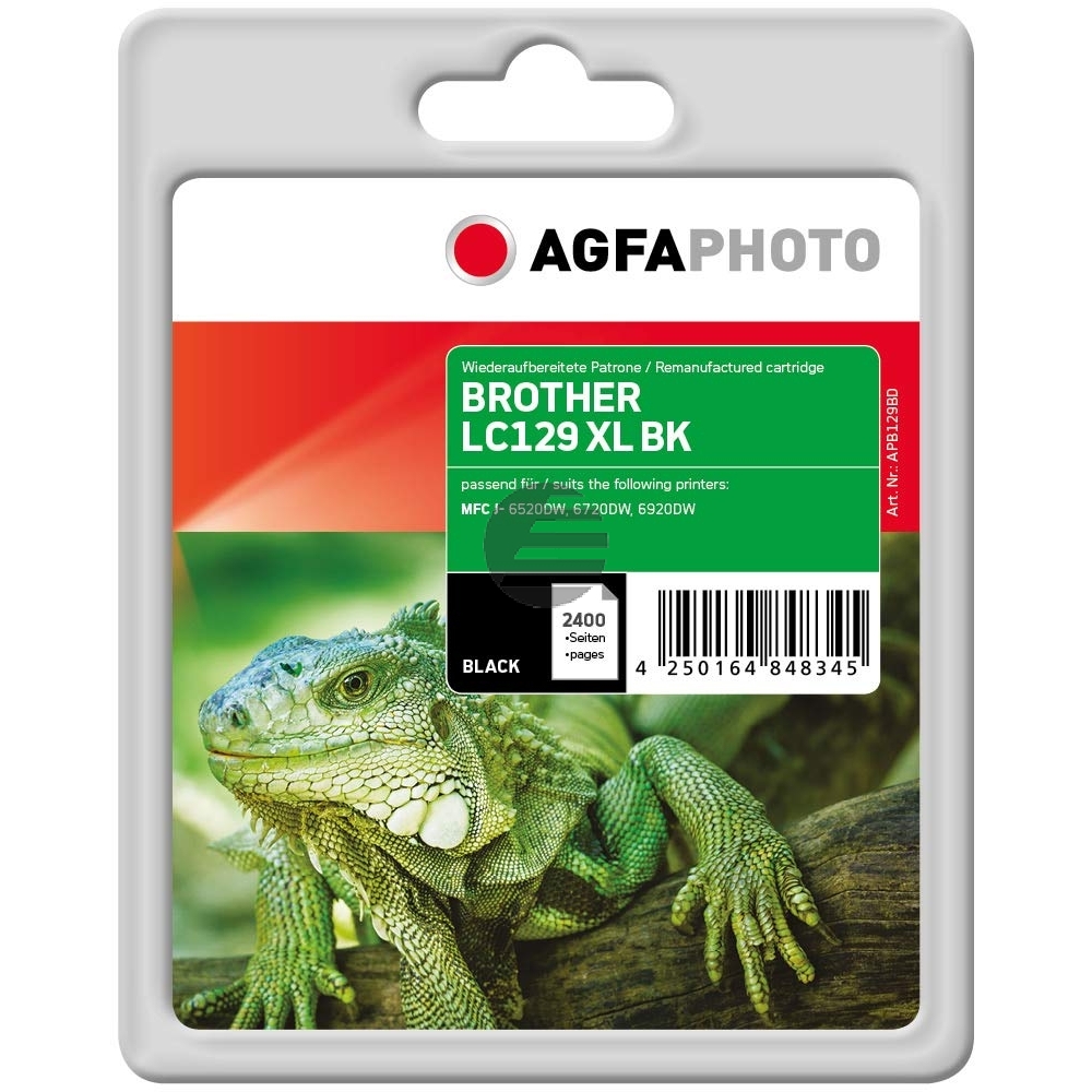 Agfaphoto Tintenpatrone schwarz (APB129BD) ersetzt LC-129XLBK