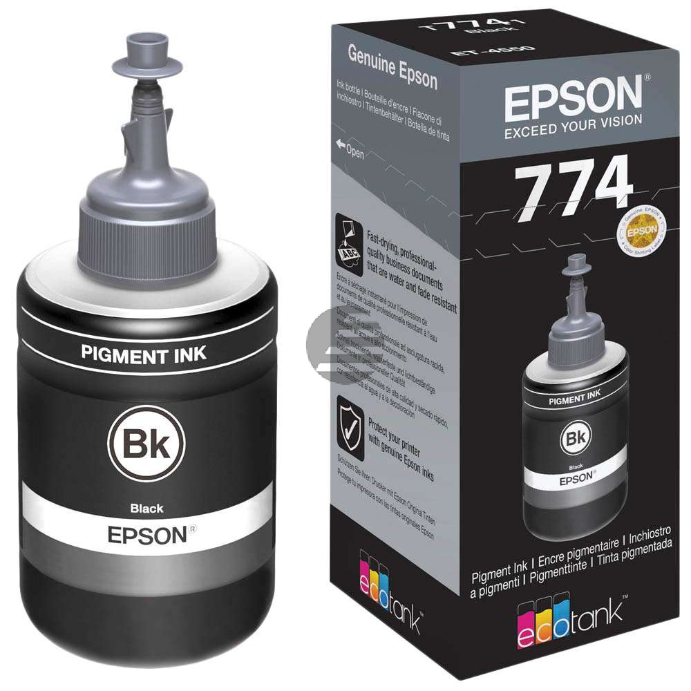 Epson Tintennachfüllfläschchen schwarz (C13T774140, T7741)