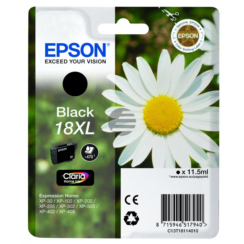 Epson Tintenpatrone schwarz HC (C13T18114022, T1811)